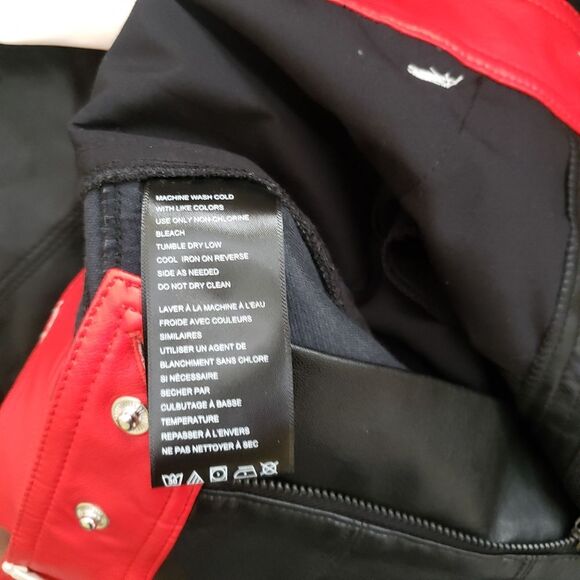 We The Free High Rise Color Block Rebel Vegan Leather Cropped Pants Size 12 - Picture 12 of 15